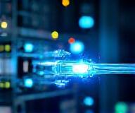 Immagine di fibra ottica e dispositivi di rete